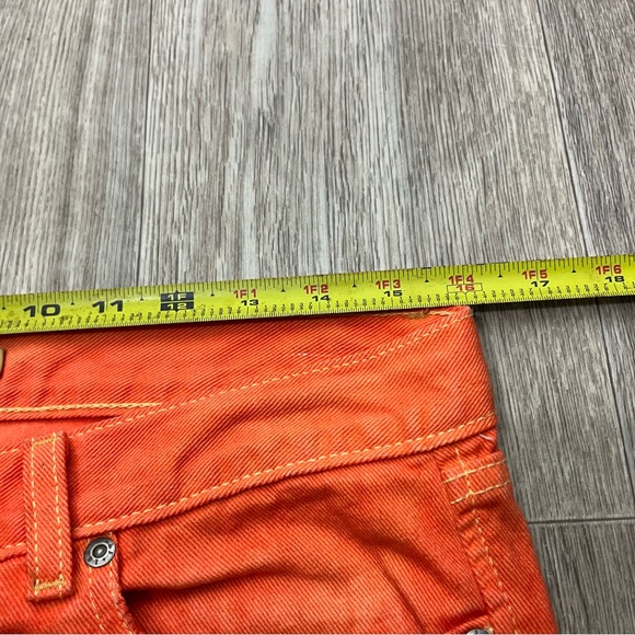 Abercombie and fitch orange vintage 5 pocket jeans jeweled bedazzle hem size 4R - Picture 5 of 10